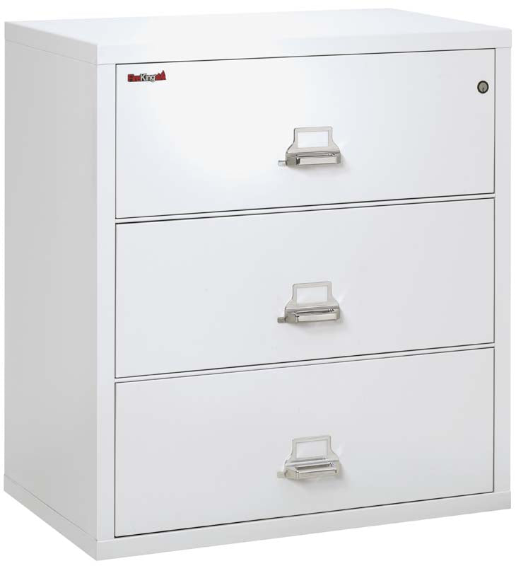 FireKing 3-3822-C Three Drawer 38&quot; W Lateral Fire File Cabinet Arctic White