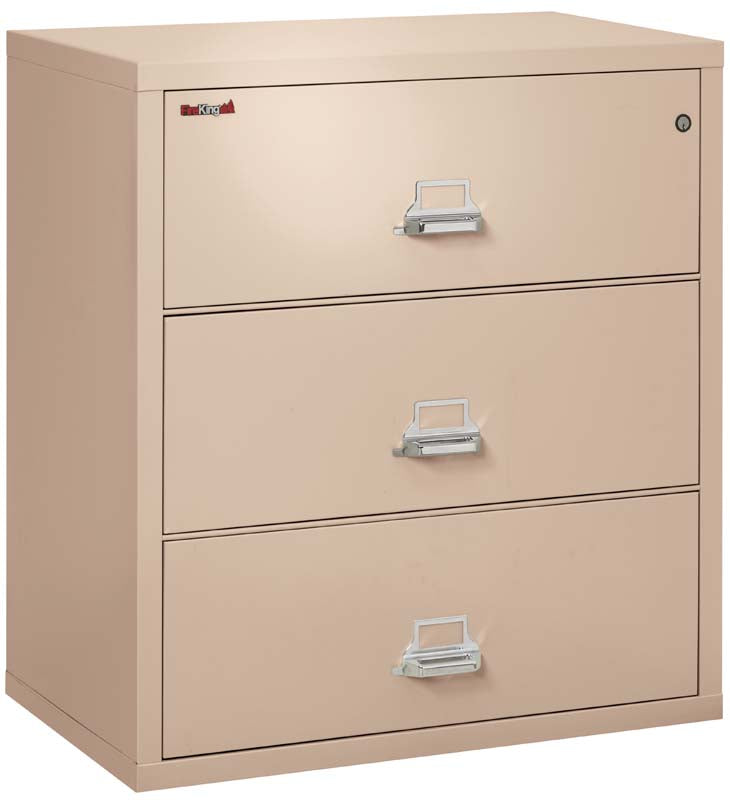 FireKing 3-3822-C Three Drawer 38&quot; W Lateral Fire File Cabinet Champagne