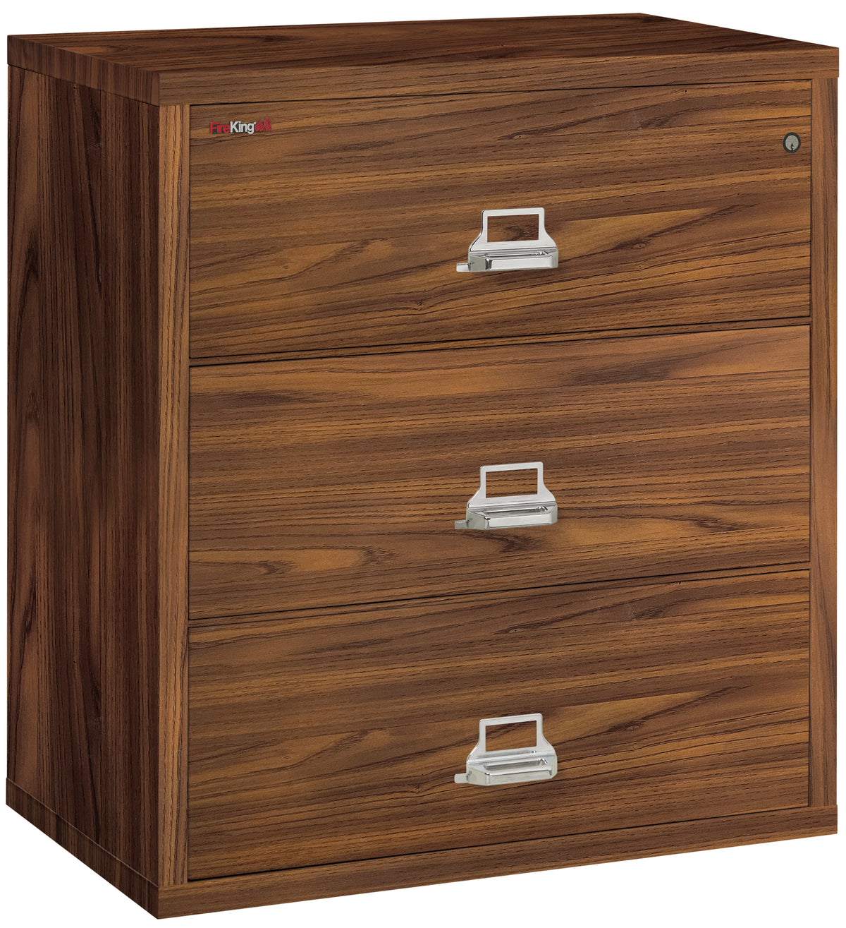 FireKing 3-3822-C Premium Designer Three Drawer 38&quot; W Lateral Fire File Cabinet Light Chestnut