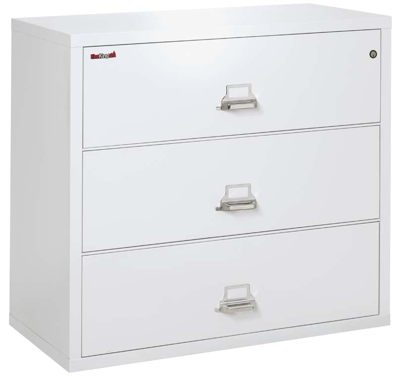 FireKing 3-4422-C Three Drawer 44&quot; W Lateral Fire File Cabinet Arctic White