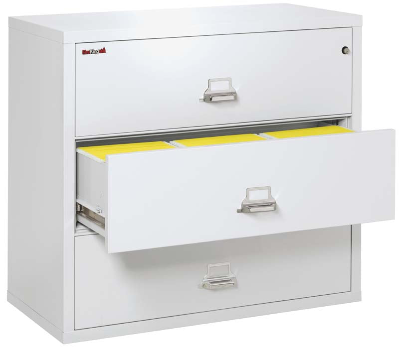 FireKing 3-4422-C Three Drawer 44" W Lateral Fire File Cabinet Arctic White