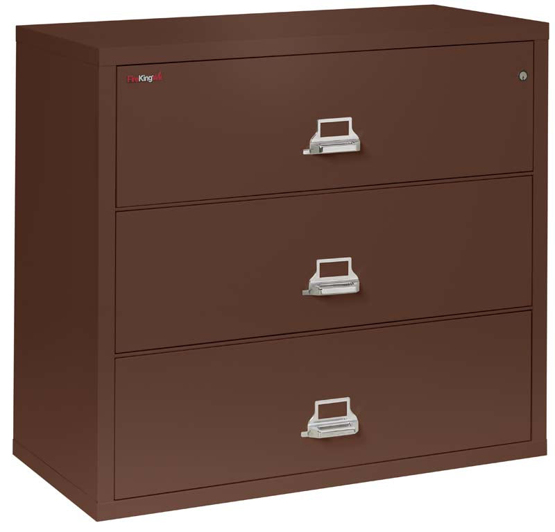 FireKing 3-4422-C Three Drawer 44&quot; W Lateral Fire File Cabinet Brown