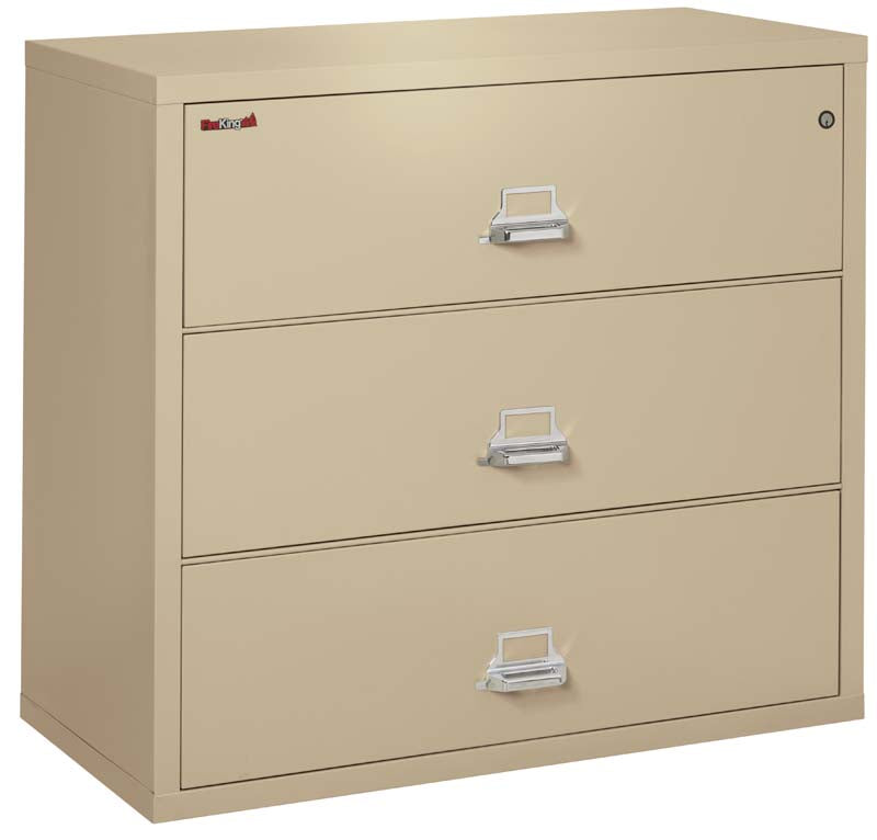 FireKing 3-4422-C Three Drawer 44&quot; W Lateral Fire File Cabinet Parchment