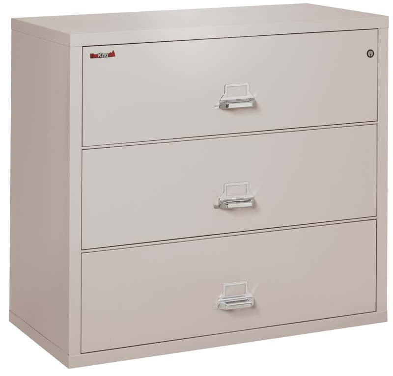 FireKing 3-4422-C Three Drawer 44&quot; W Lateral Fire File Cabinet Platinum