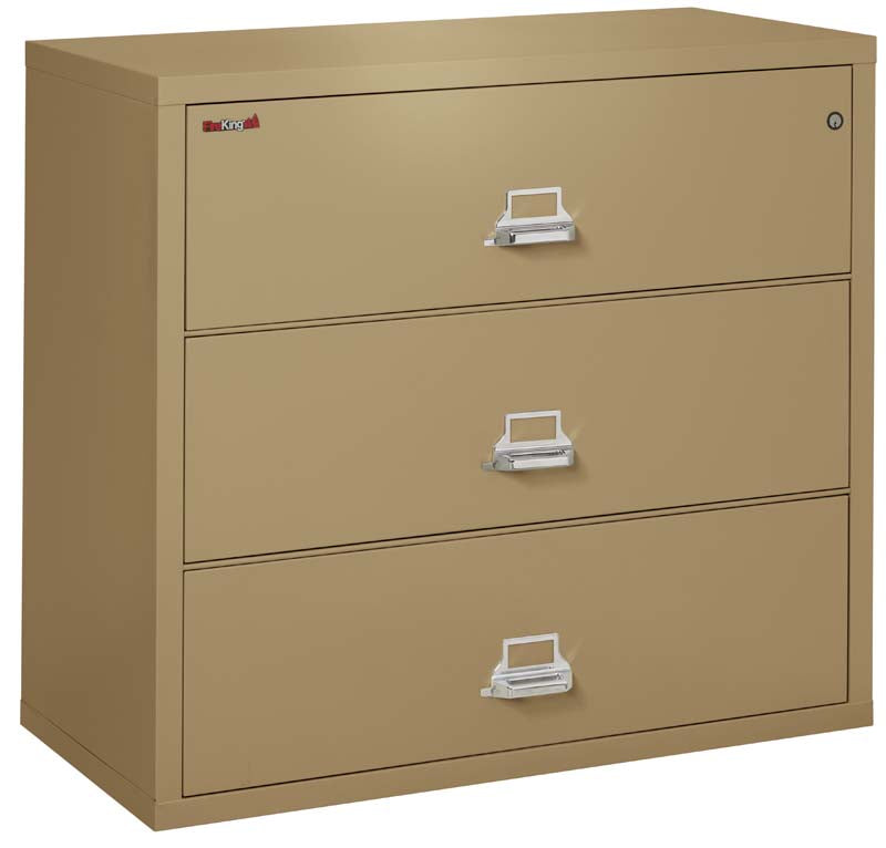 FireKing 3-4422-C Three Drawer 44&quot; W Lateral Fire File Cabinet Sand