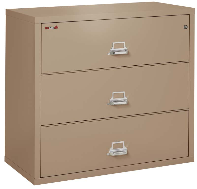 FireKing 3-4422-C Three Drawer 44&quot; W Lateral Fire File Cabinet Taupe