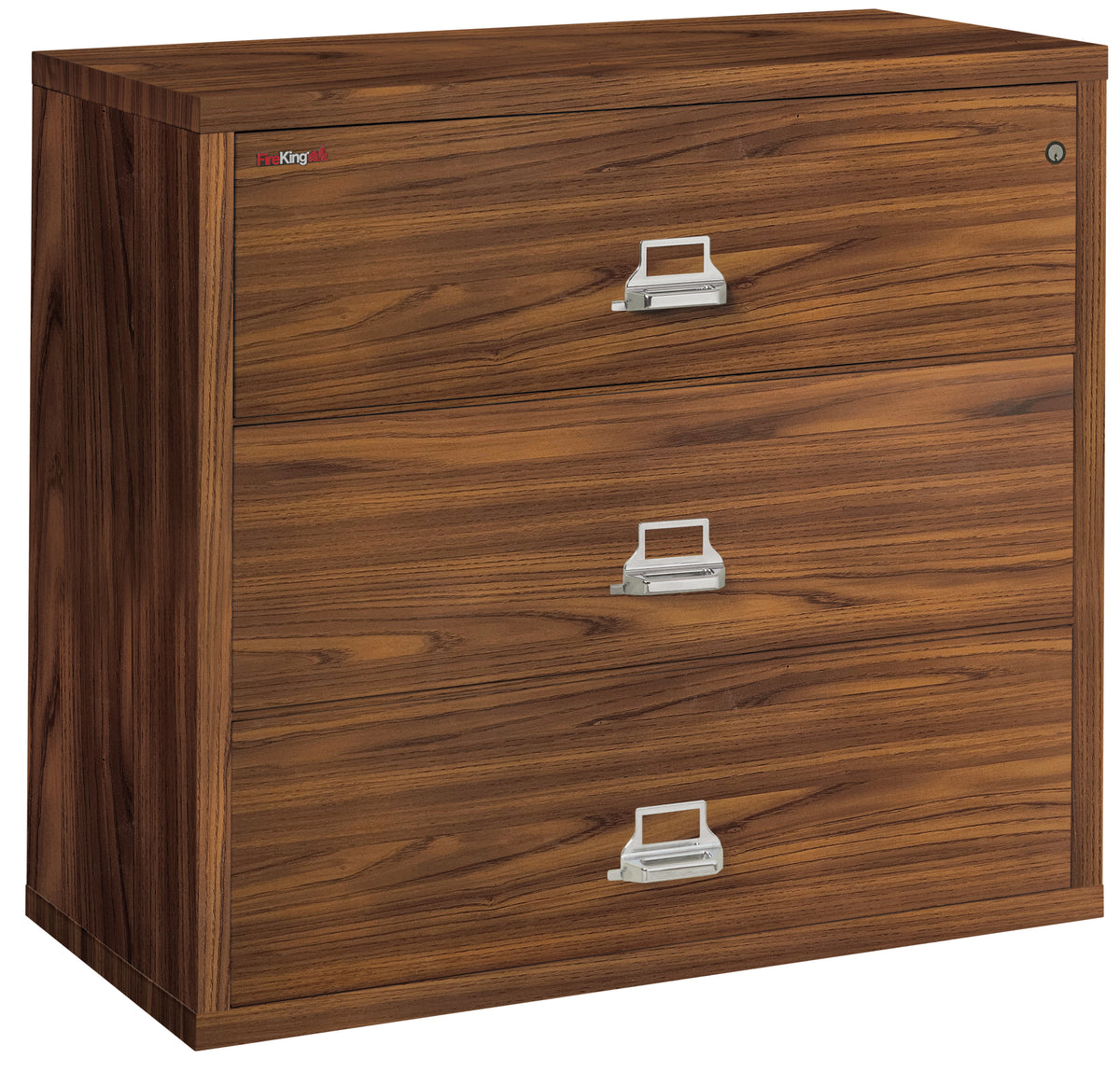 FireKing 3-4422-C Premium Designer Three Drawer 44&quot; W Lateral Fire File Cabinet Light Chestnut