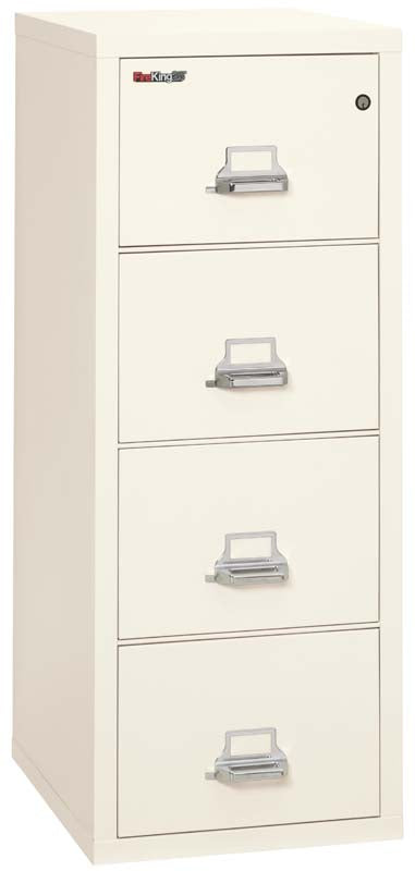 FireKing 4-1825-C Four Drawer Letter 25&quot; D Fire File Cabinet Ivory White