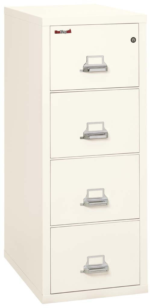 FireKing 4-1831-C Four Drawer Letter 31&quot; D Fire File Cabinet Ivory White