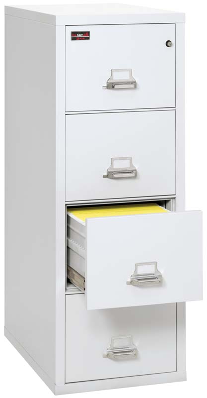 FireKing 4-1956-2 Two-Hour Four Drawer Vertical Letter Fire File Cabinet Ivory White