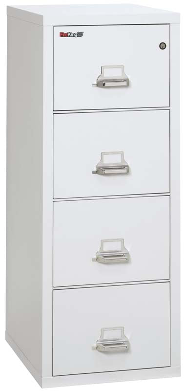 FireKing 4-2125-C Four Drawer Legal 25" D Fire File Cabinet Arctic White