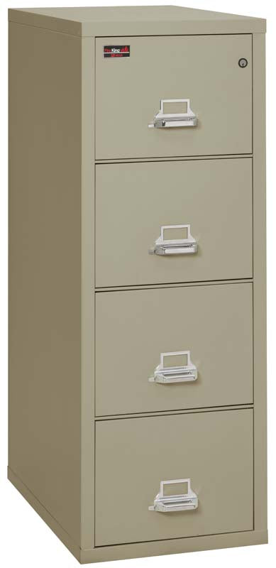FireKing 4-2157-2 Two Hour Four Drawer Vertical Legal Fire File Cabinet Pewter