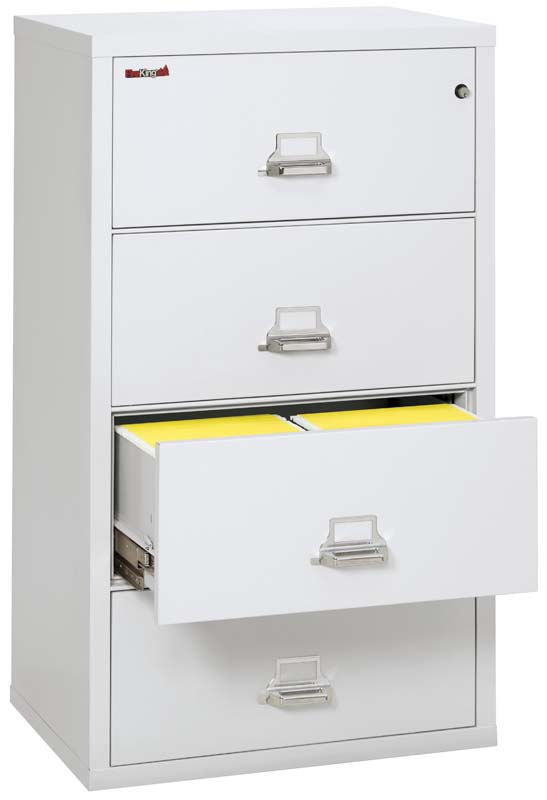 FireKing 4-3122-C Four Drawer 31" W Lateral Fire File Cabinet Arctic White