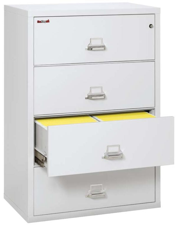 FireKing 4-3822-C Four Drawer 38" W Lateral Fire File Cabinet Arctic White