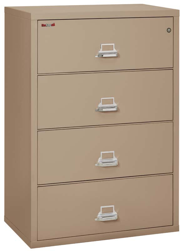 FireKing 4-3822-C Four Drawer 38&quot; W Lateral Fire File Cabinet Taupe