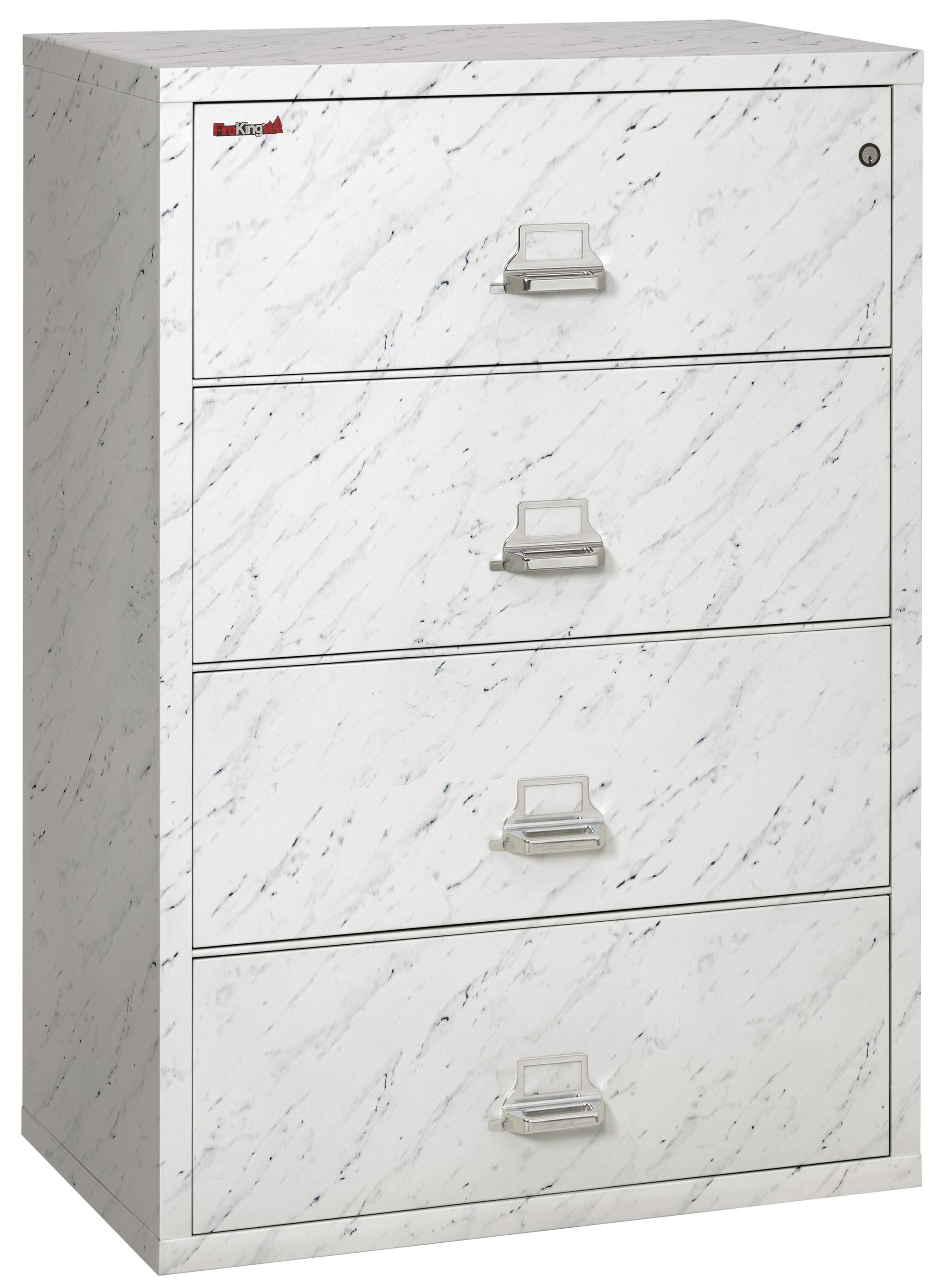 FireKing 4-3822-C Premium Designer Four Drawer 38" W Lateral Fire File Cabinet Calcutta Marble