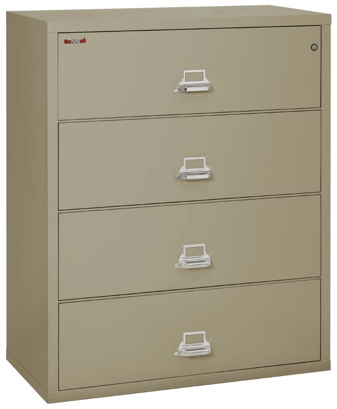 FireKing 4-4422-C Four Drawer 44&quot; W Lateral Fire File Cabinet Pewter