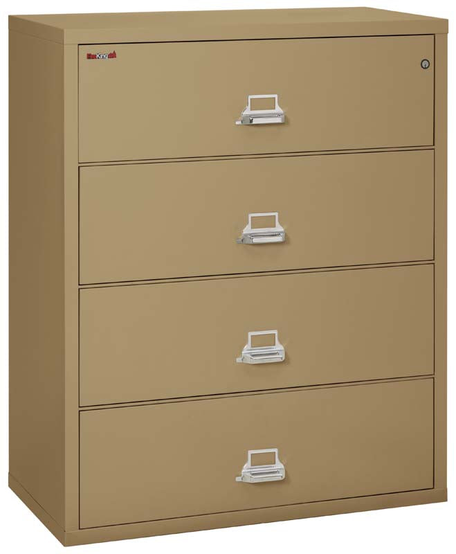 FireKing 4-4422-C Four Drawer 44&quot; W Lateral Fire File Cabinet Sand