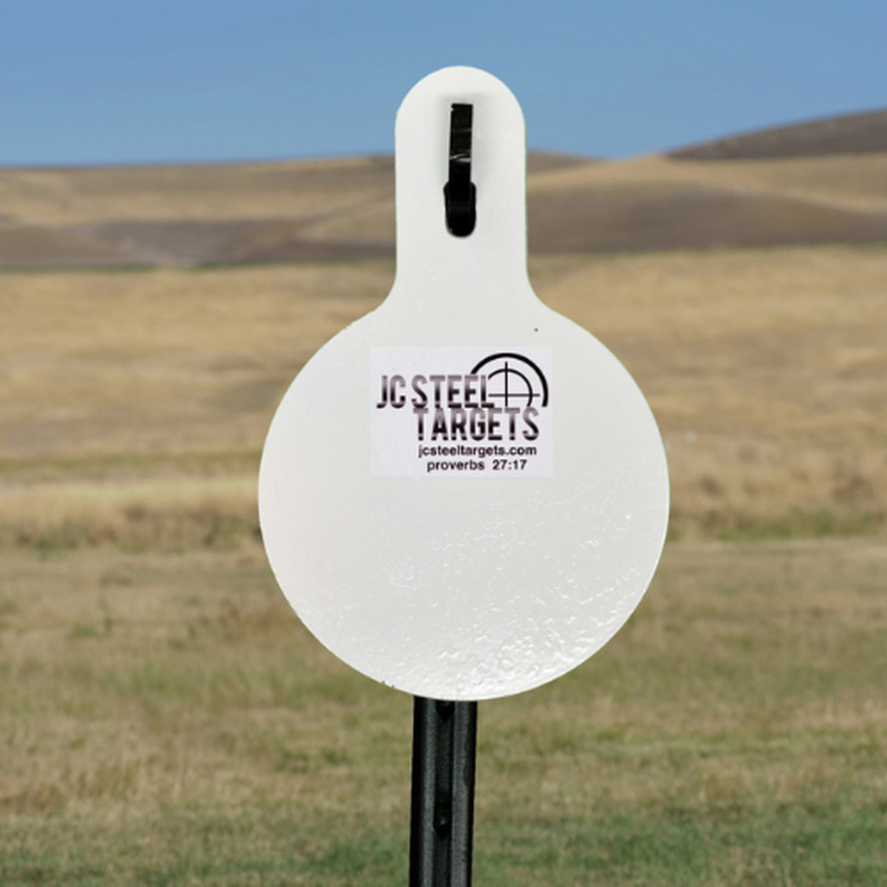 JC Steel Targets 8" Round 1/2" Thick Slotted Hook AR500 Steel Target 8R-12-SH
