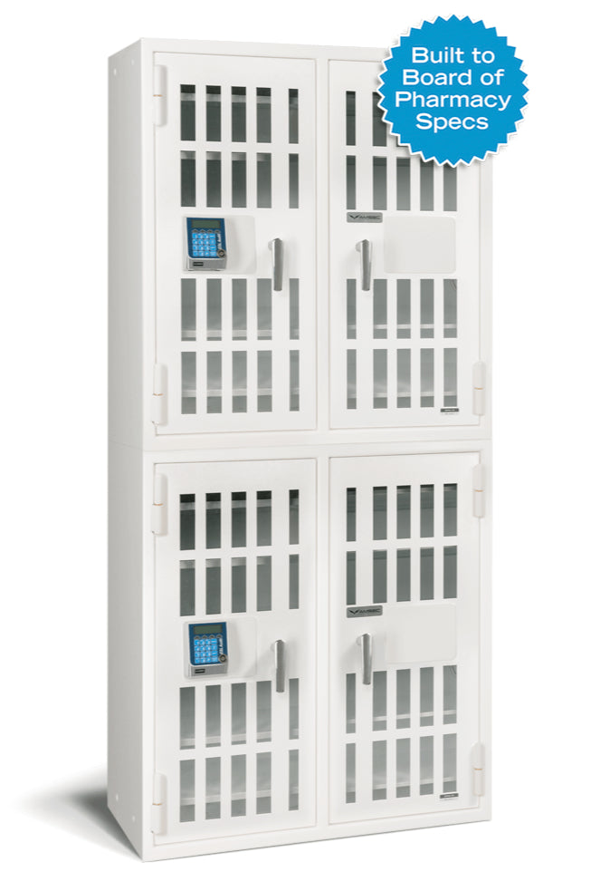 AMSEC NARCO8336 Four Door Narcotics Pharmacy Safe with 24 Shelves Built to Board of Pharmacy Specs