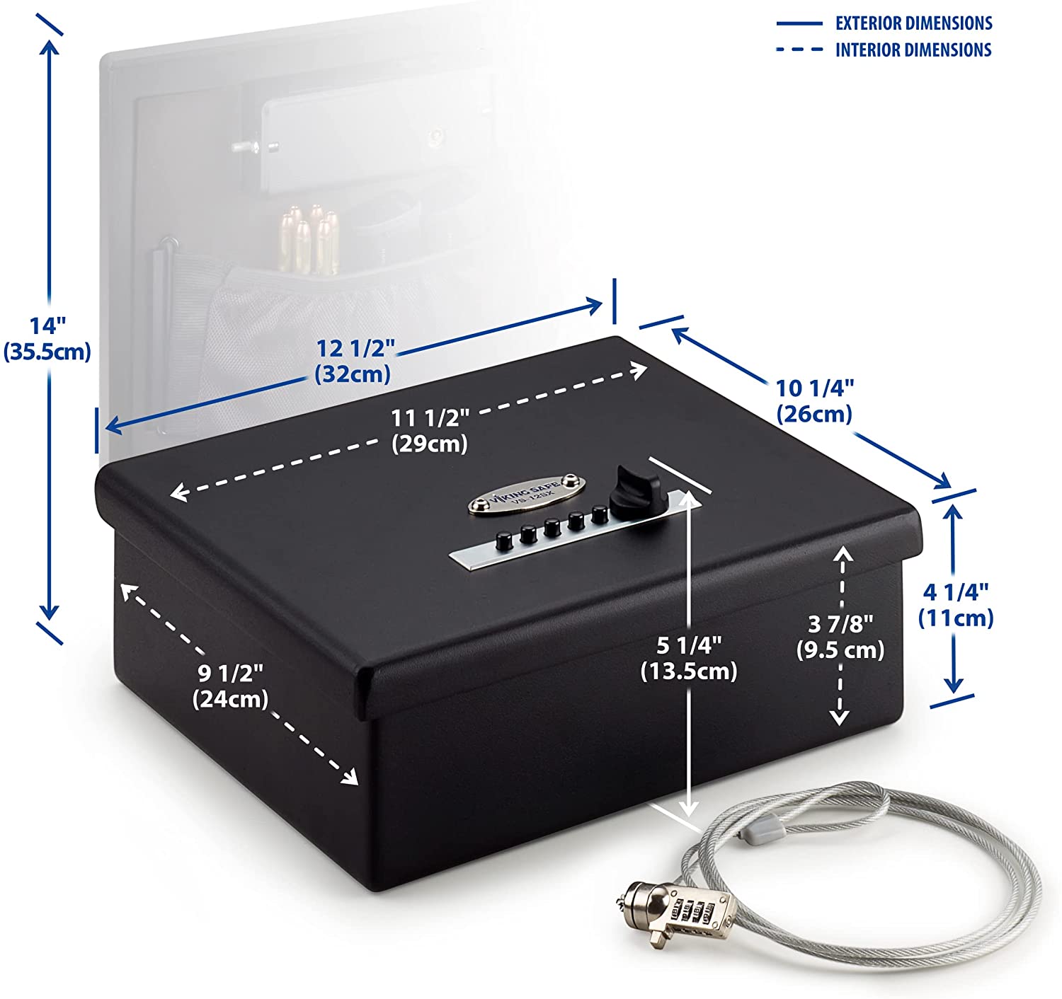 Viking VS-12LSX Handgun Safe with Simplex Lock