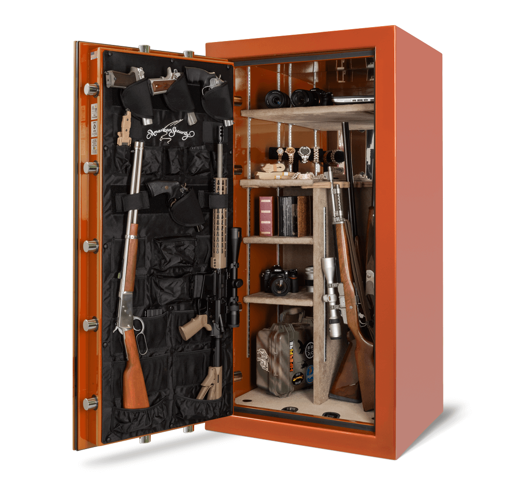 AMSEC BFX6030 Gun &amp; Rifle Safe Burnt Orange Door Open