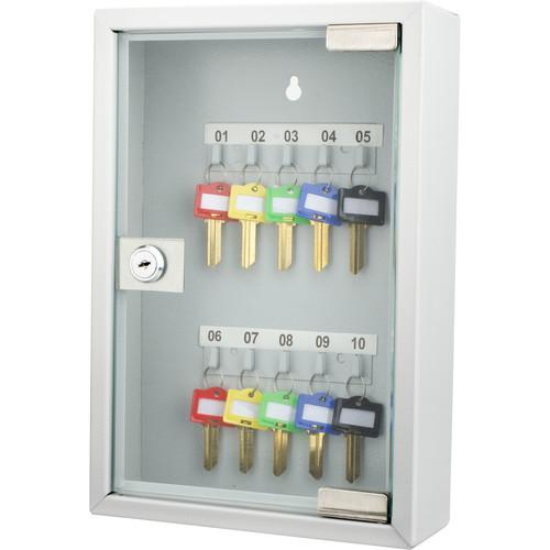 Barska CB12986 10 Keys Lock Box Grey with Glass Door