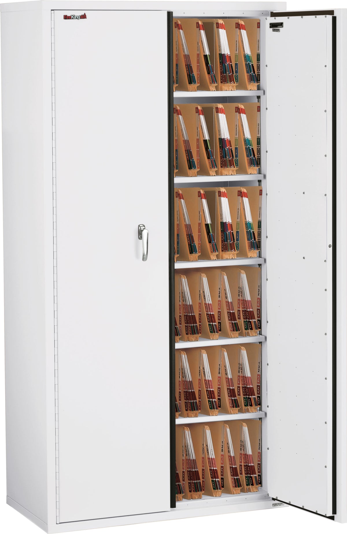 FireKing CF7236-MD Secure Storage Cabinet Open in Arctic White