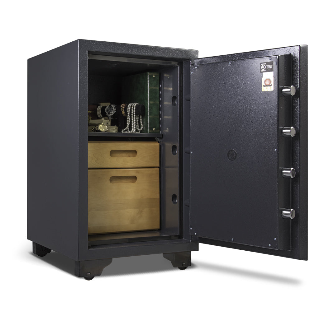 AMSEC CSC3018 Burglar &amp; Fire Rated Safe Door Open with Two Drawer Cabinet