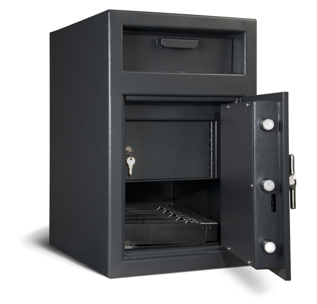 AMSEC DSF2516E2 Front Loading Till Storage Depository Safe Door Open with Till