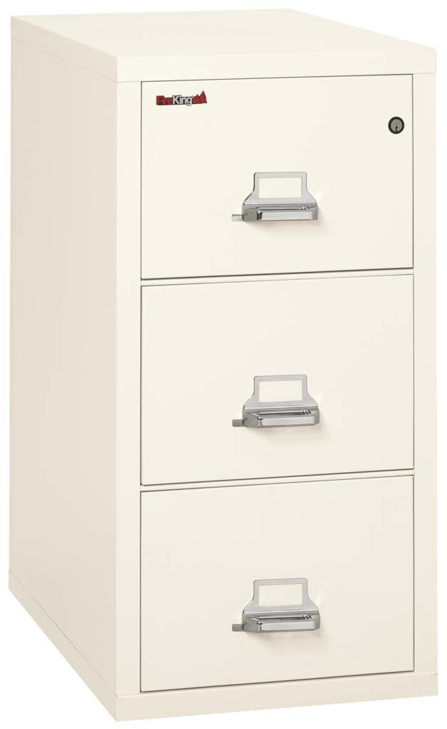 FireKing 3-1831-C Three Drawer Letter 31&quot; D Fire File Cabinet Ivory White