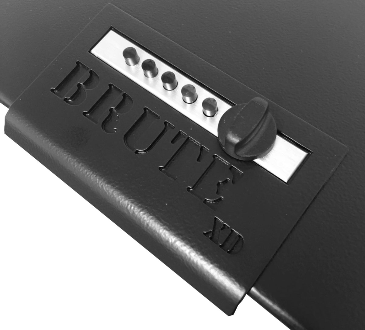 V-Line Brute XD Heavy Duty Large Pistol Safe with Heavy Duty Lock Cover Closeup