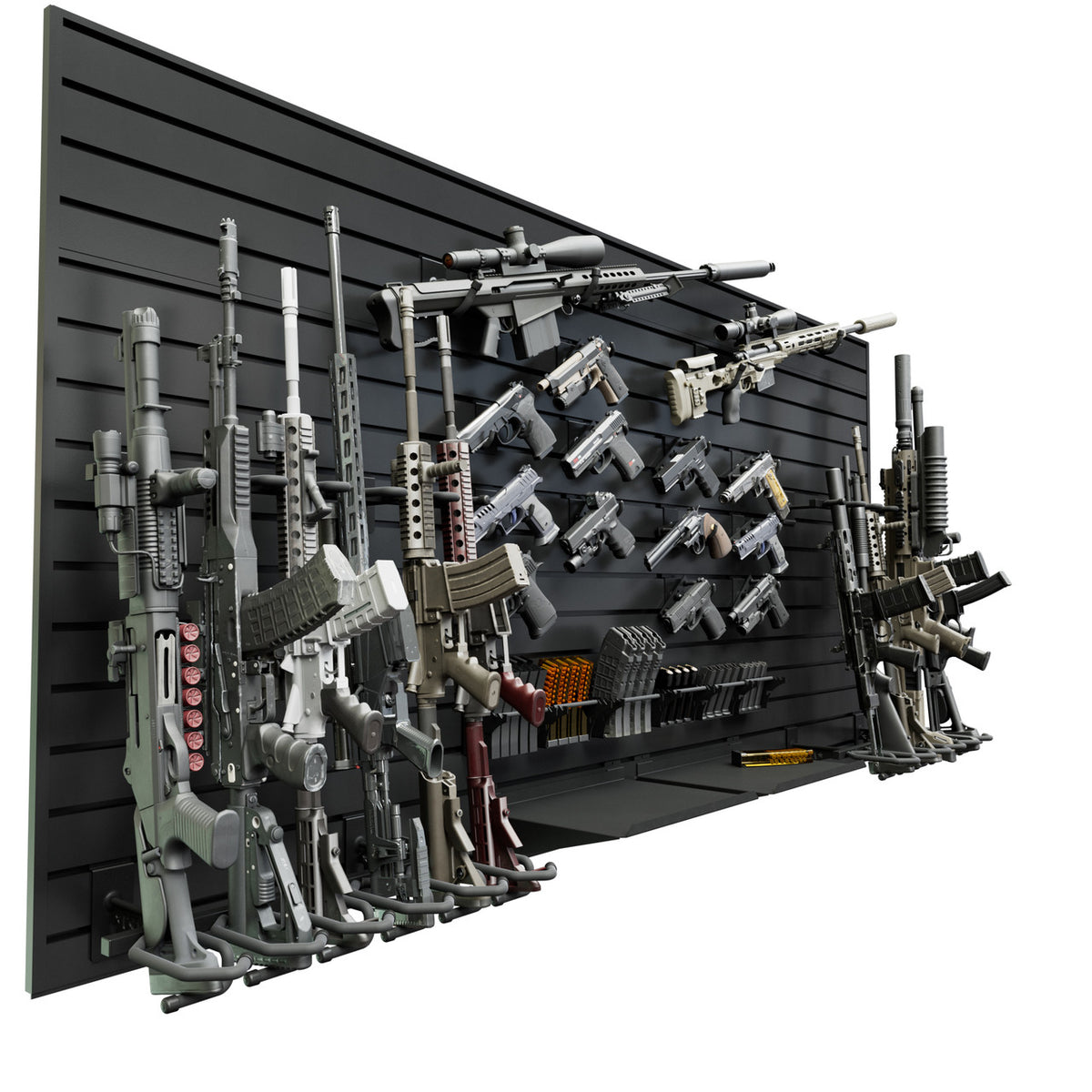 Hold Up Displays Tactical Wall Package HD107 full left