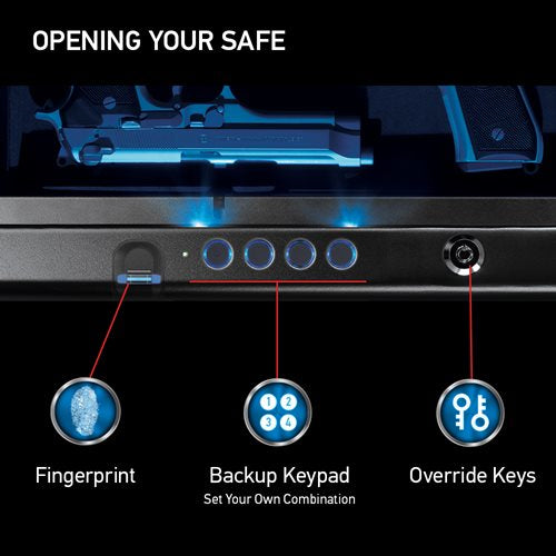 SentrySafe QAP2BLX Quick Access Biometric Pistol Safe with Interior Light