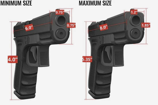 Stopbox Strike Min &amp; Max Size of Handguns