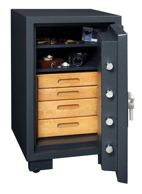 AMSEC CSC3018 Burglar &amp; Fire Rated Safe Door Open with 4 Drawer Cabinet