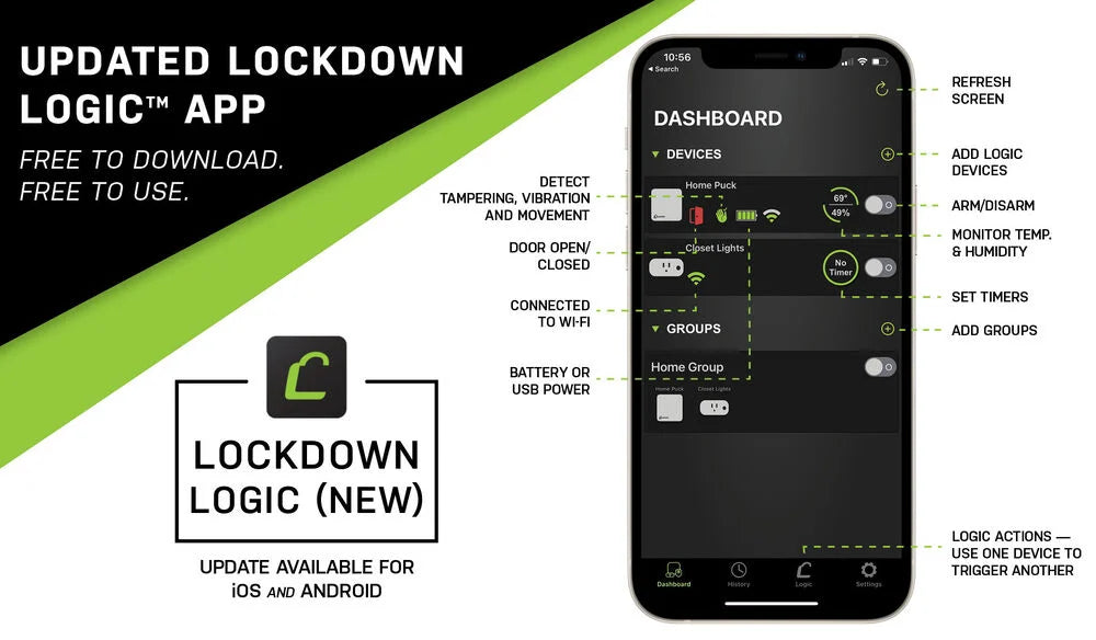 Lockdown The Puck WiFi Safe Monitor &amp; Alarm System Logic App 2