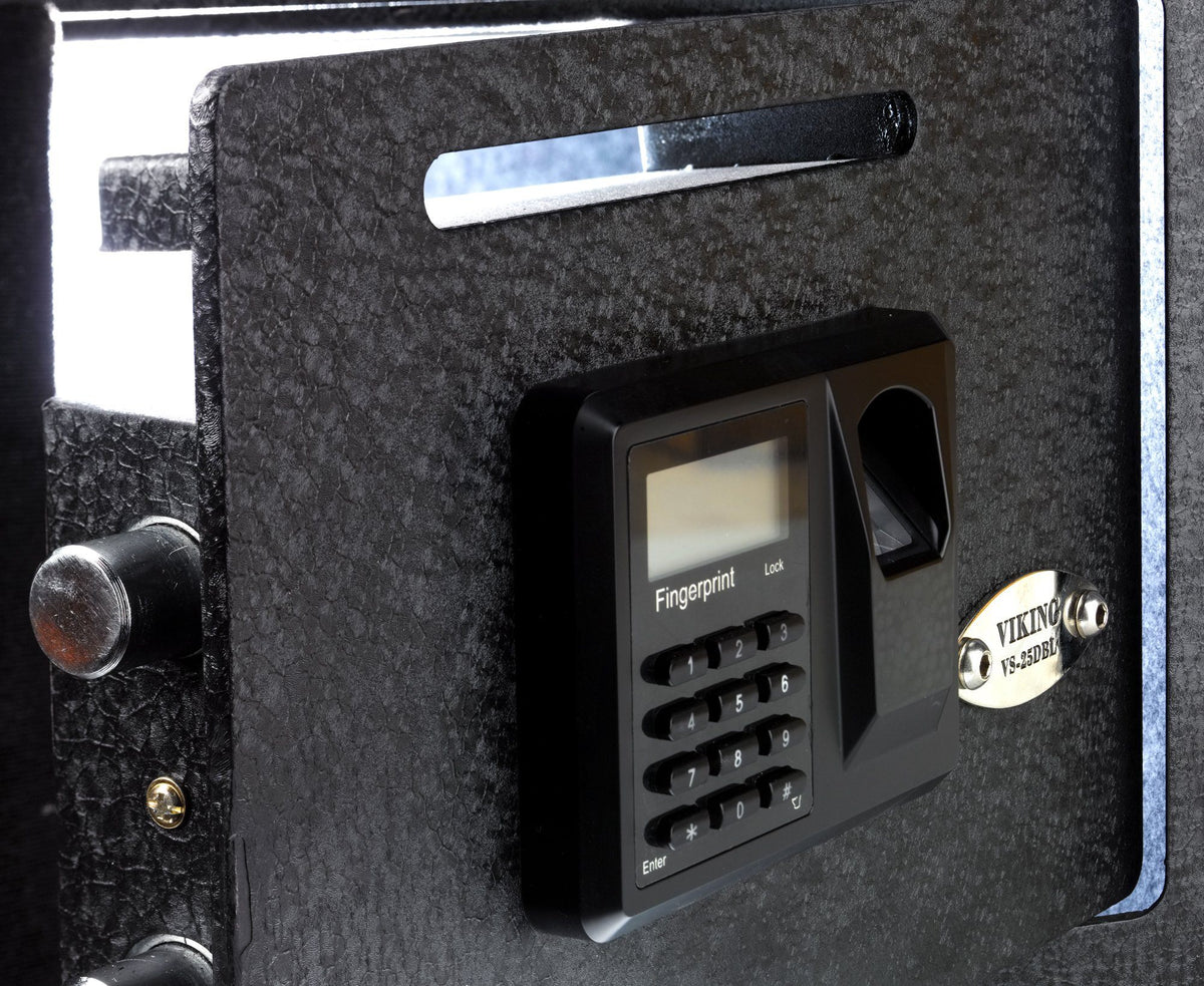 Biometric &amp; Fingerprint Safes - Viking VS-25DBLX Small Depository Biometric Safe