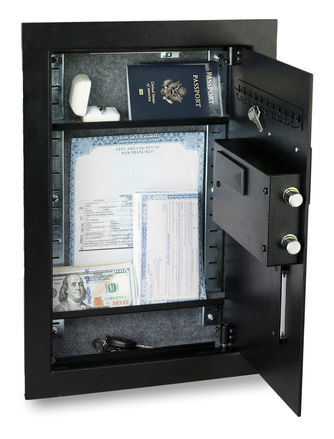 Biometric &amp; Fingerprint Safes - Viking VS-52BL Biometric Fingerprint Hidden Wall Safe