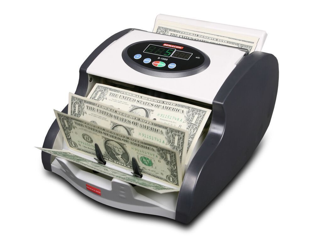 Coin And Currency Counters - Semacon S-1000 Mini Table Top Compact Currency Counter