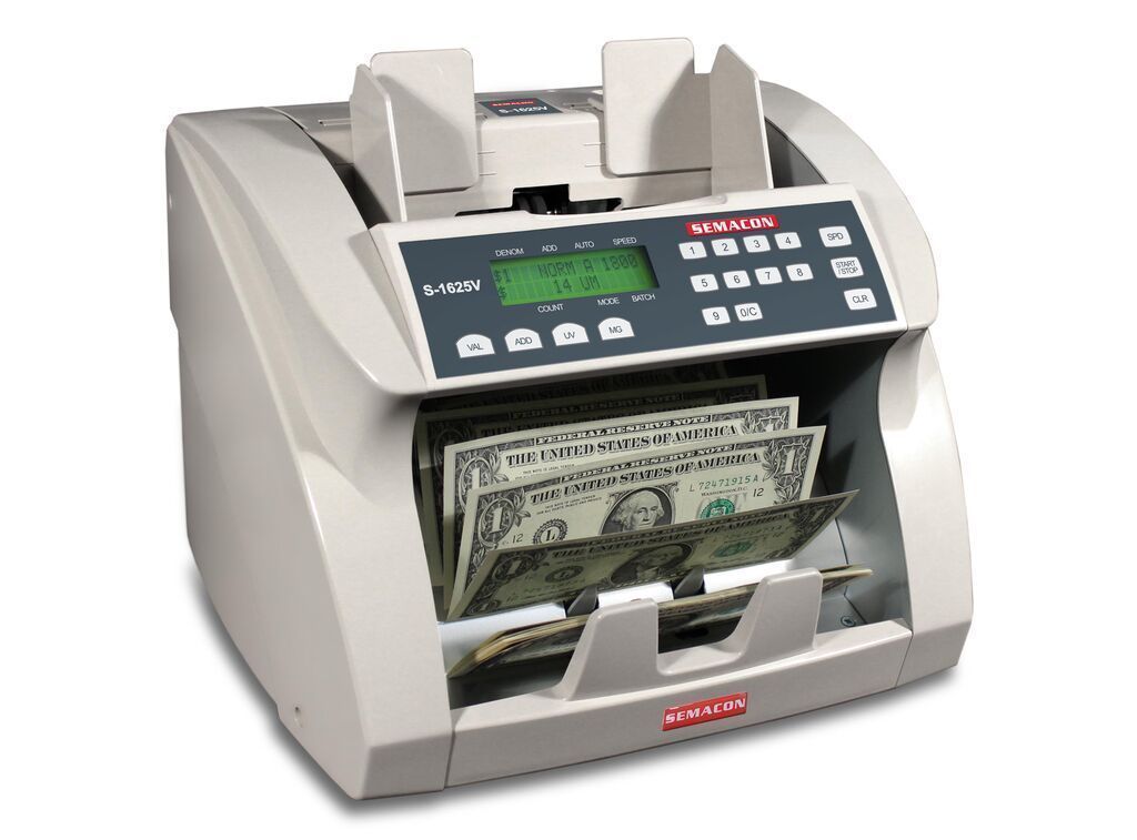 Coin And Currency Counters - Semacon S-1625V Bank Grade Currency Counter (UV/MG CF)
