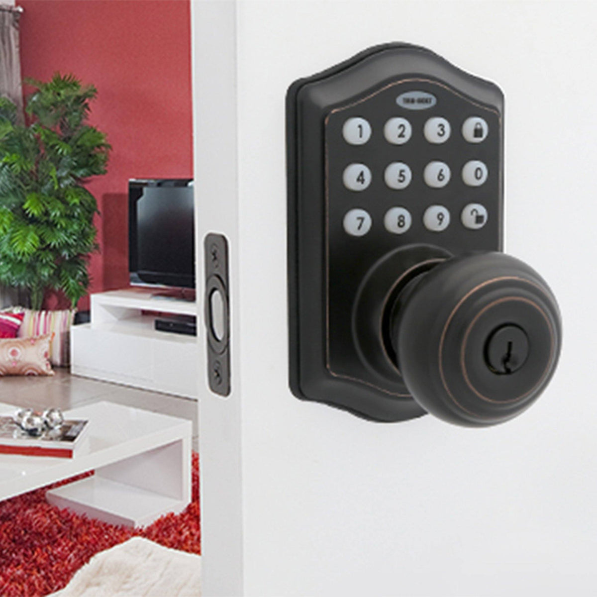 Honeywell 8732401 Electronic Entry Knob Door Lock with Keypad in Oil Rubbed Bronze