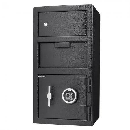 Front Loading Deposit Safes - Barska AX13310 Front Loading Depository Safe With Top Locker
