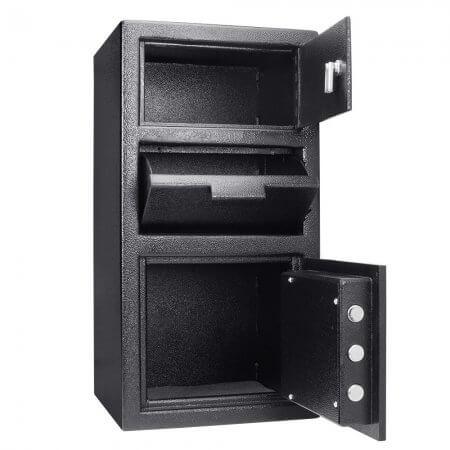 Front Loading Deposit Safes - Barska AX13310 Front Loading Depository Safe With Top Locker