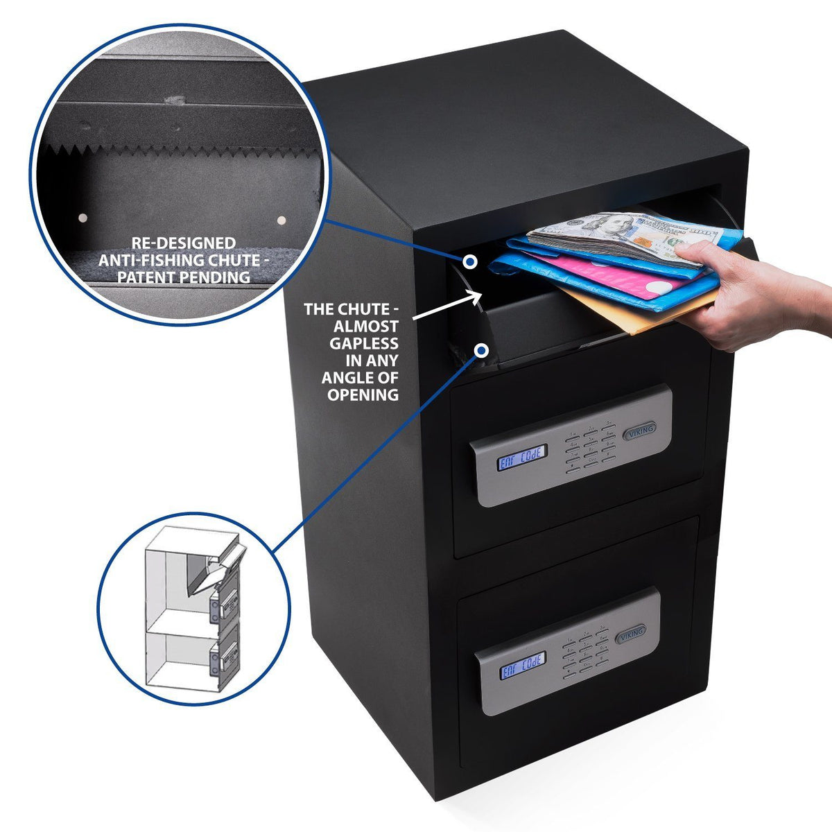 Viking VS-70DS Double Door Depository Safe with Electronic Locks