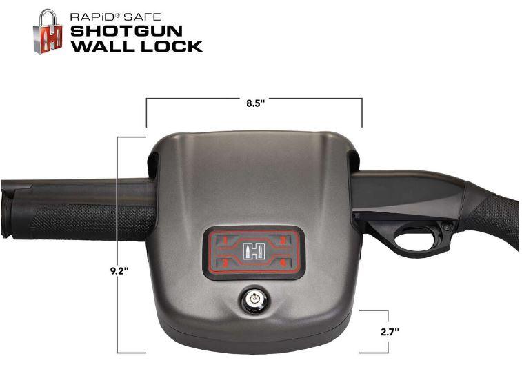 Hornady 98180 Rapid RFID Safe Shotgun Wall Lock Outside Dimensions