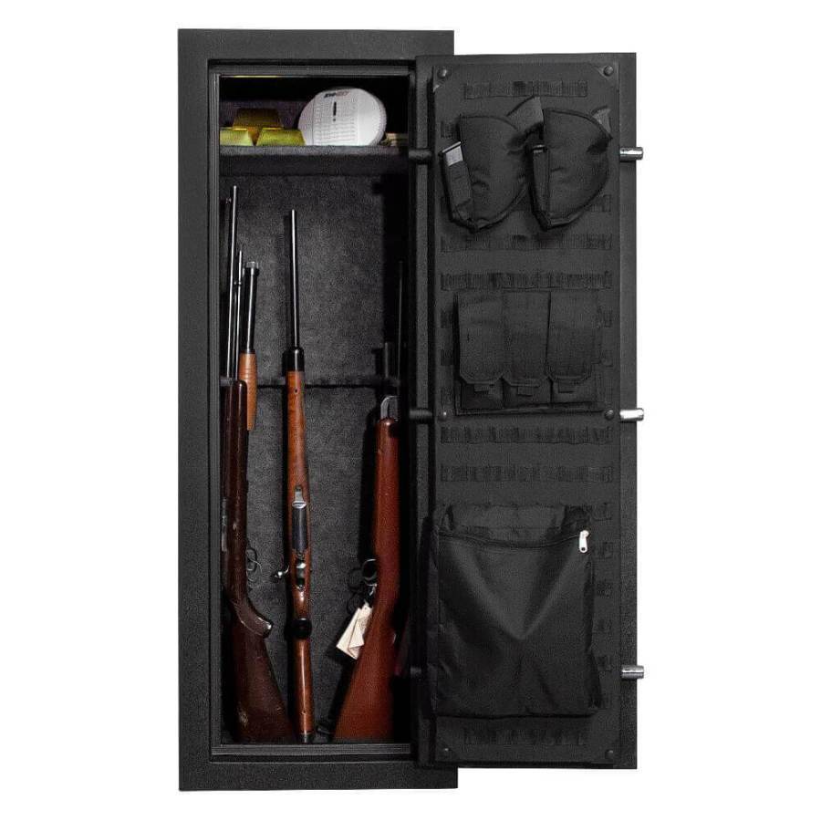 Stealth EGS14 Essential Gun Safe 30 Minute Fire Door Wide Open with Rifles