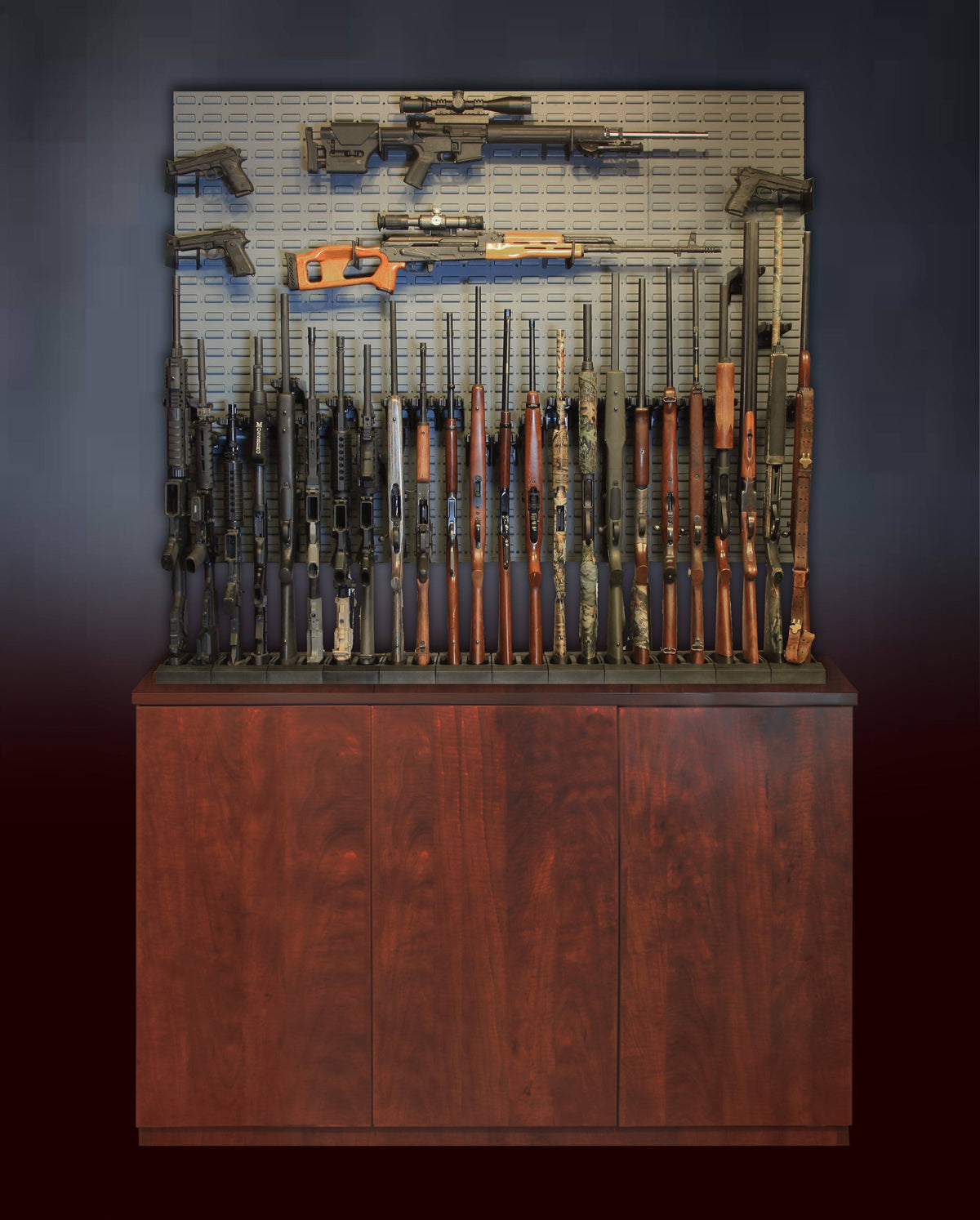 SecureIt Gun Wall | Vault | Armory Kit # 1 SEC-GW-K1 Above Cabinet