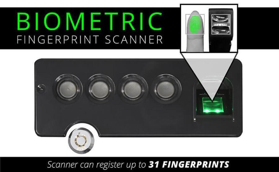 Stealth Biometric Handgun Hanger Safe Biometric Fingerprint Scanner