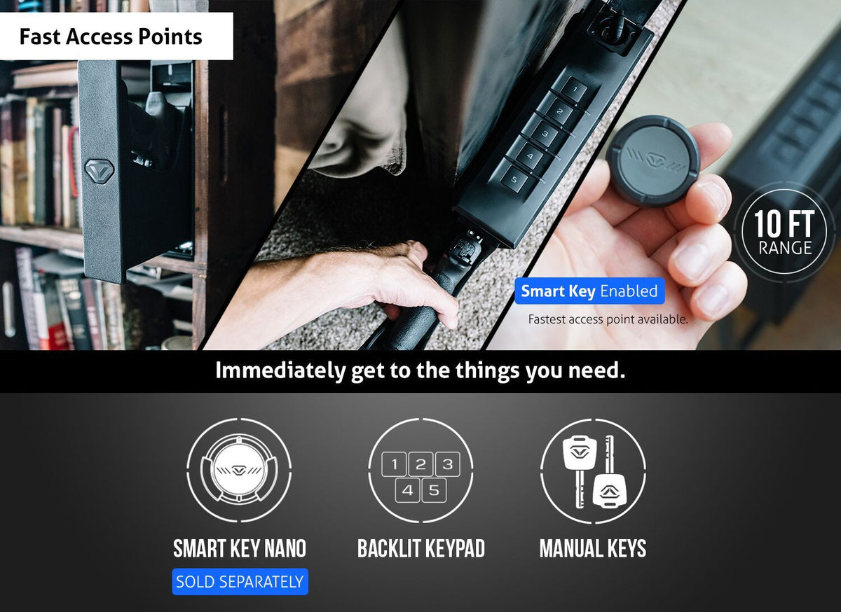 Handgun And Pistol Safes - Vaultek NSL20 WiFi Full-Size Rugged Slider Pistol Safe